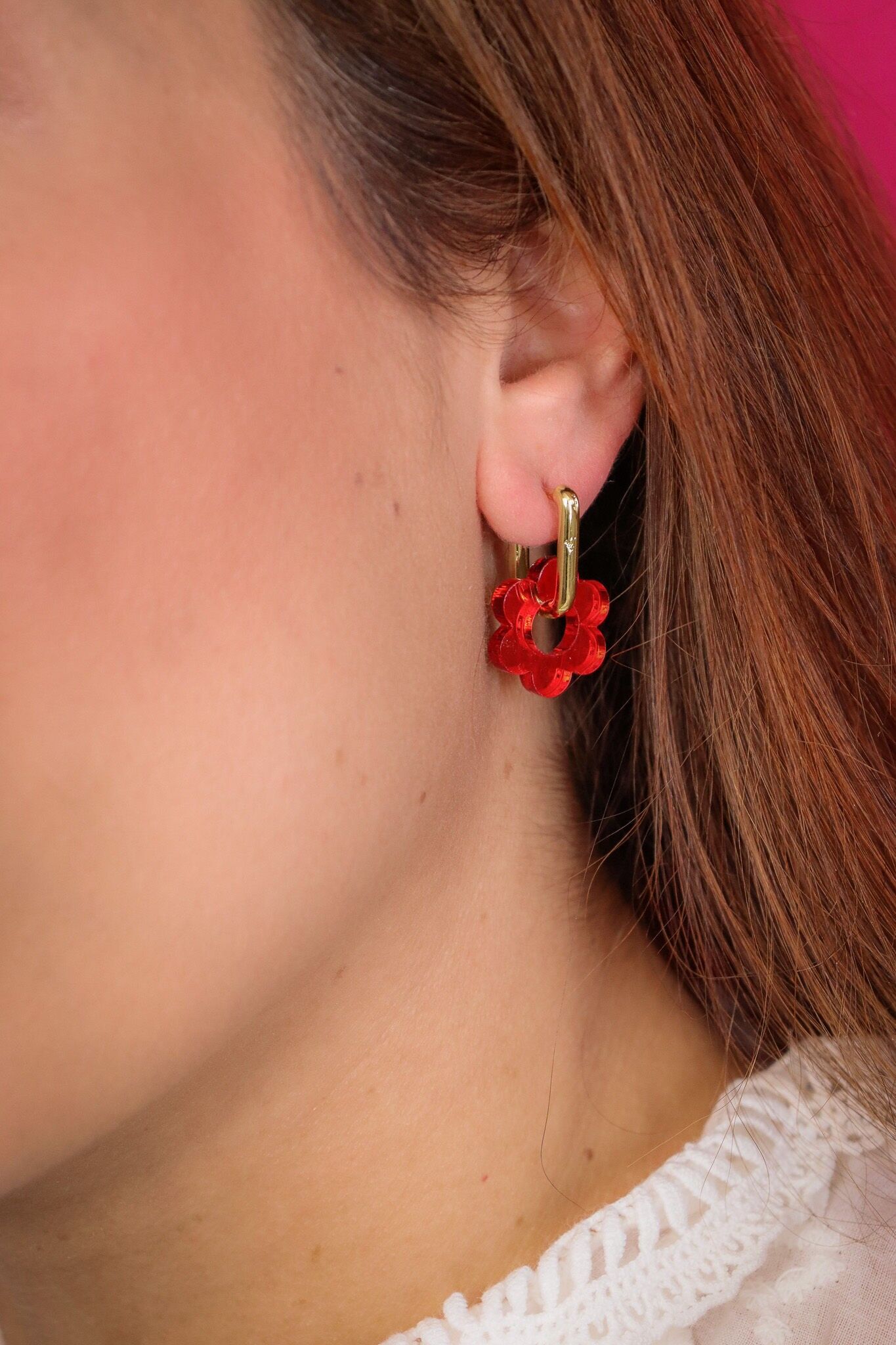 Orecchini a specchio rossi Vivienne