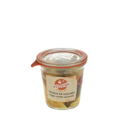 Vegetable pickles with lemon verbena