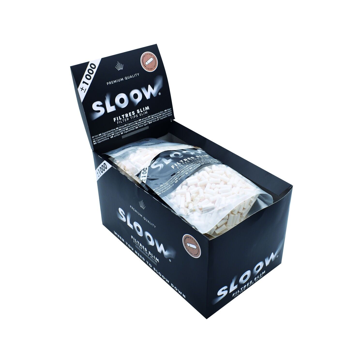 Filtri per sigarette SLOOW 1000 pezzi, formato sottile