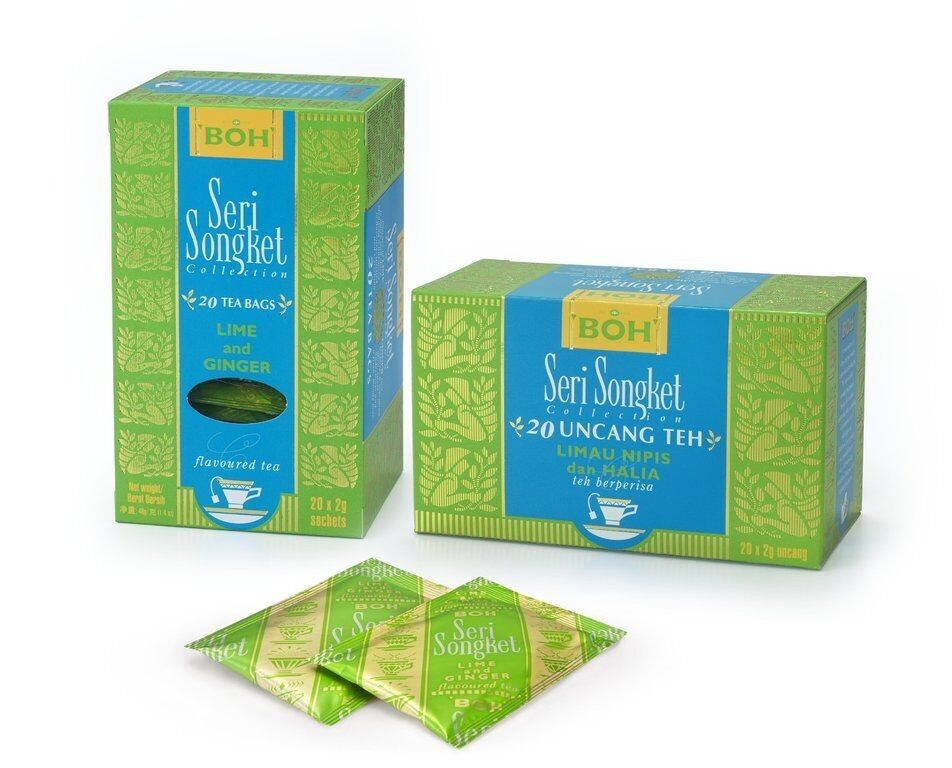 BOH Seri Songket Tè Nero Limone Zenzero in bustine di tè