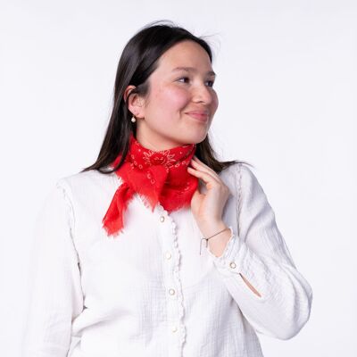 Alice 100% Wool Bandana - Red