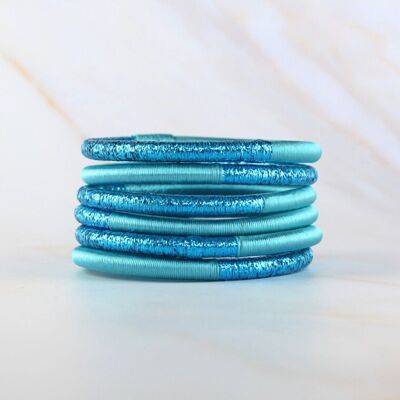 Dahabi Duo Blue Moroccan Bangle