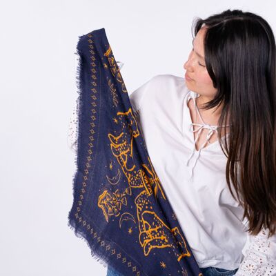 Bandana en 100% laine Sacha - Marine