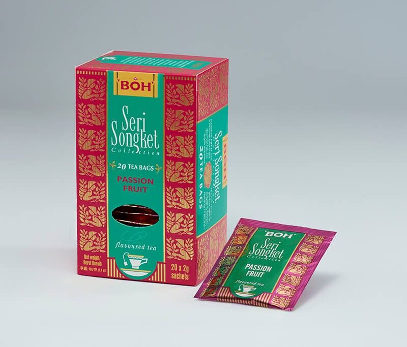 Tè nero BOH Seri Songket al frutto della passione in bustine