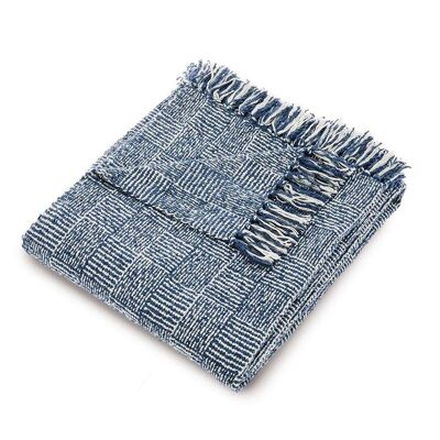 Alfombra Hug Rug tejida con trama cruzada, color azul marino, 130 x 150 cm