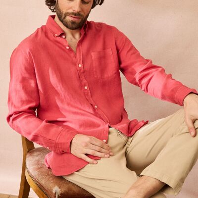 Camicia in lino lampone BALI