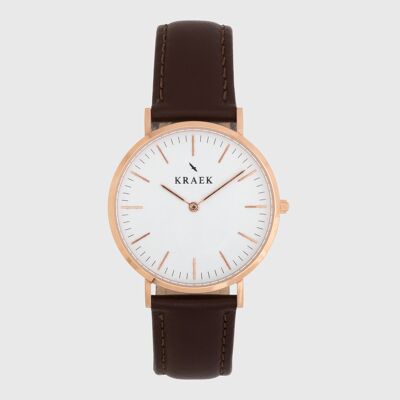 Lark | Rosé Goud | Bruin | 36 mm