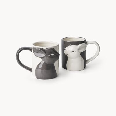 3D rabbit cups set of 2 380 ml