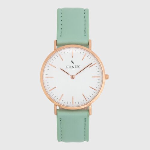 Adeline | Rosé Goud | Groen | 36 mm