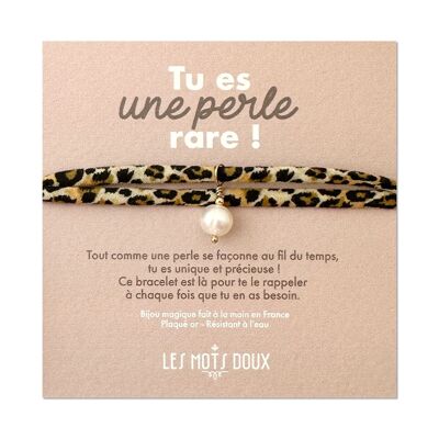 Bracelet Léopard “Tu es une perle rare”
