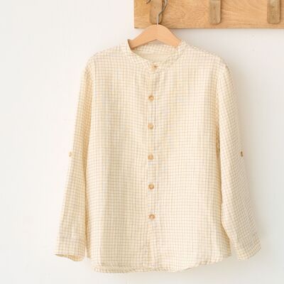 Bamboo check shirt for boys and girls