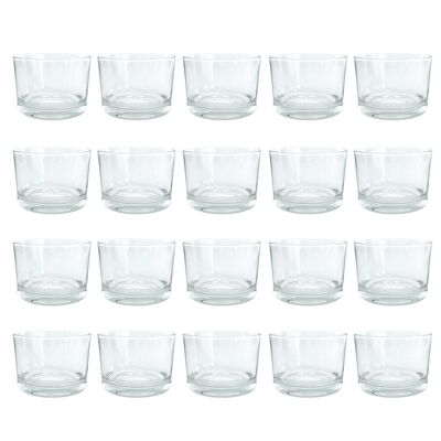 LOT DE 20 VERRES A BOUGIE 200ML- VERRE TRANSPARENT - FABRICATION BOUGIE - DIY