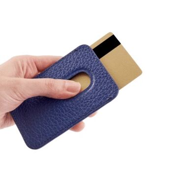 iPhone MagSafe Wallet - cuir avec gaufrage nappa, bleu 3