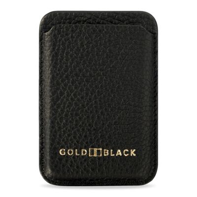 Portafoglio MagSafe per iPhone - pelle con goffratura nappa, nero