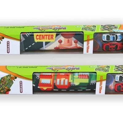 Play mat + 2 cars 80X70 cm 12 assorted Display, W/W 50 x 8 x 8 cm