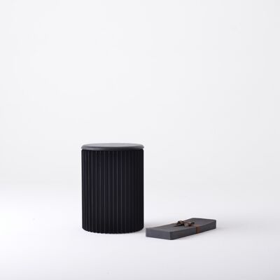 Foldable Circular Paper Table - Black - 50cm ⌀ x 50cm H