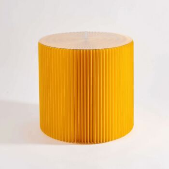 Table Circulaire Pliable en Papier - Jaune - 50cm ⌀ x 50cm H 1