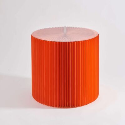 Mesa de papel circular plegable - Naranja - 50cm ⌀ x 70cm H