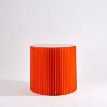 Table Circulaire Pliable en Papier - Orange - 50cm x 50cm H 2