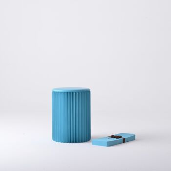 Table Circulaire Pliable en Papier - Bleu - 50cm x 70cm H 1