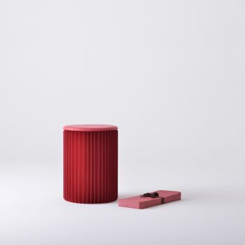Table Circulaire Pliable en Papier - Rouge - 50cm ⌀ x 70cm H 1
