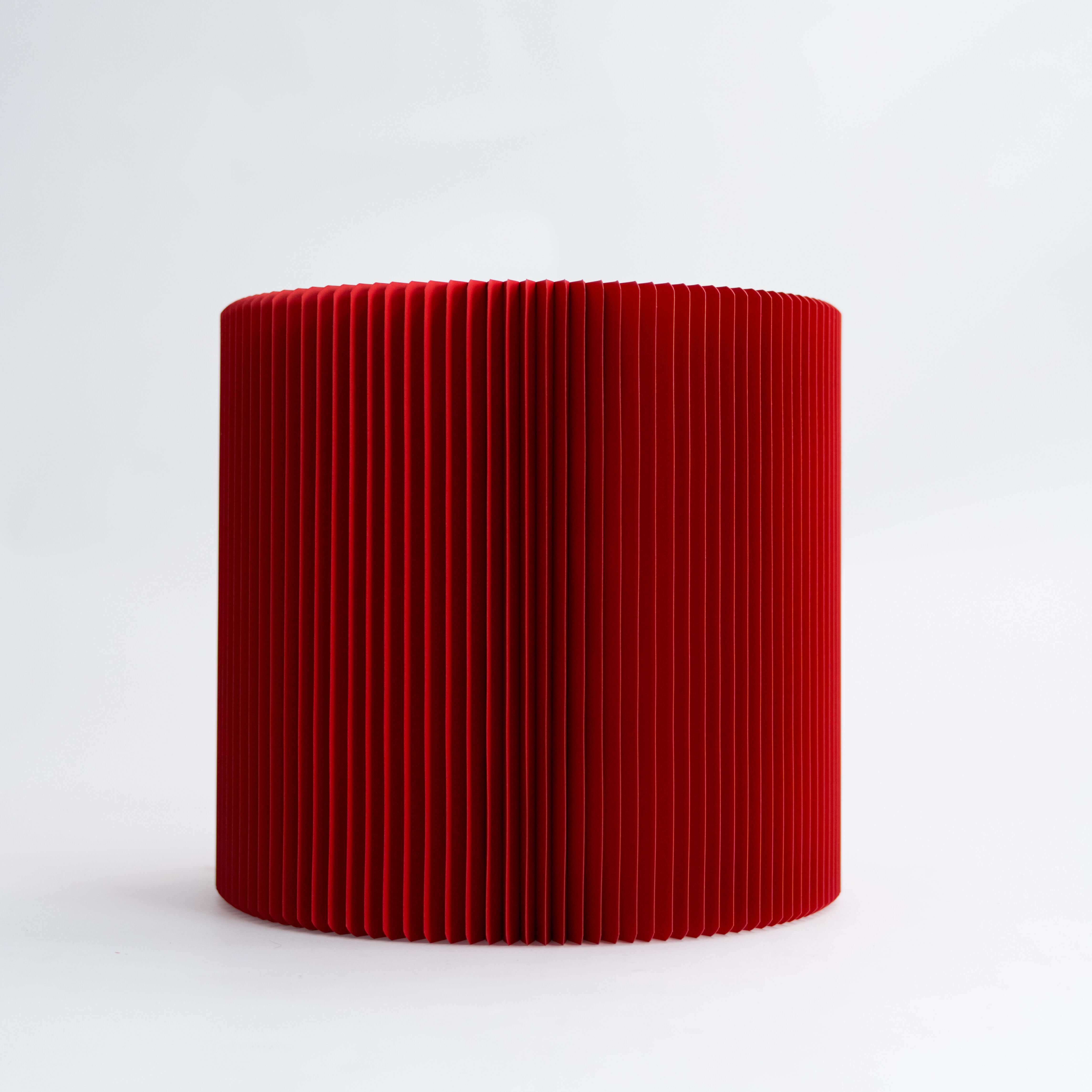 Foldable Circular Paper Table - Red - 50cm ⌀ x 50cm H