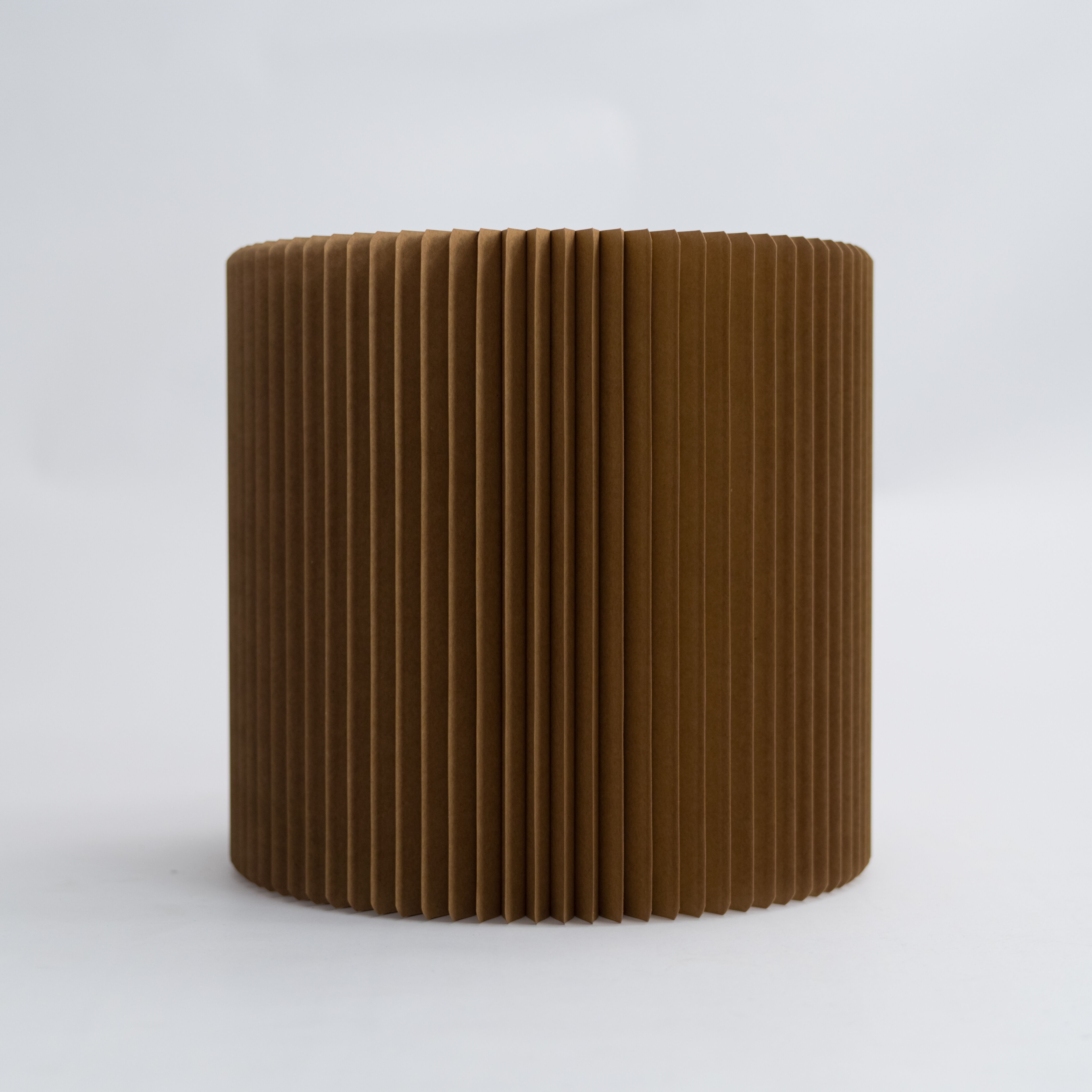 Foldable Circular Paper Table - Brown - 50cm ⌀ x 70cm H