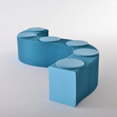 Faltbare Papierbank - Blau - 150cm L x 38cm D