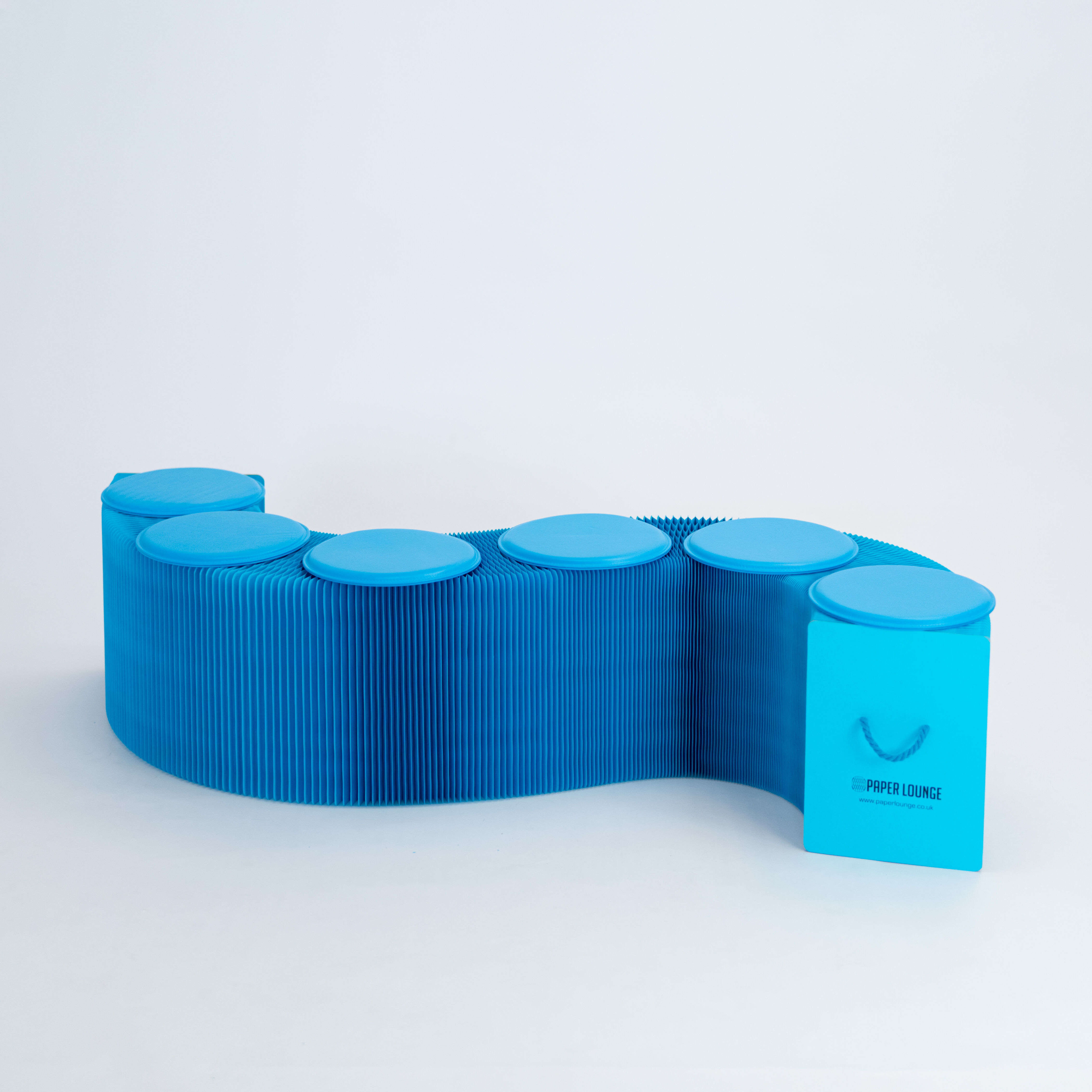 Foldable Paper Bench - Blue - 300cm L x 38cm D