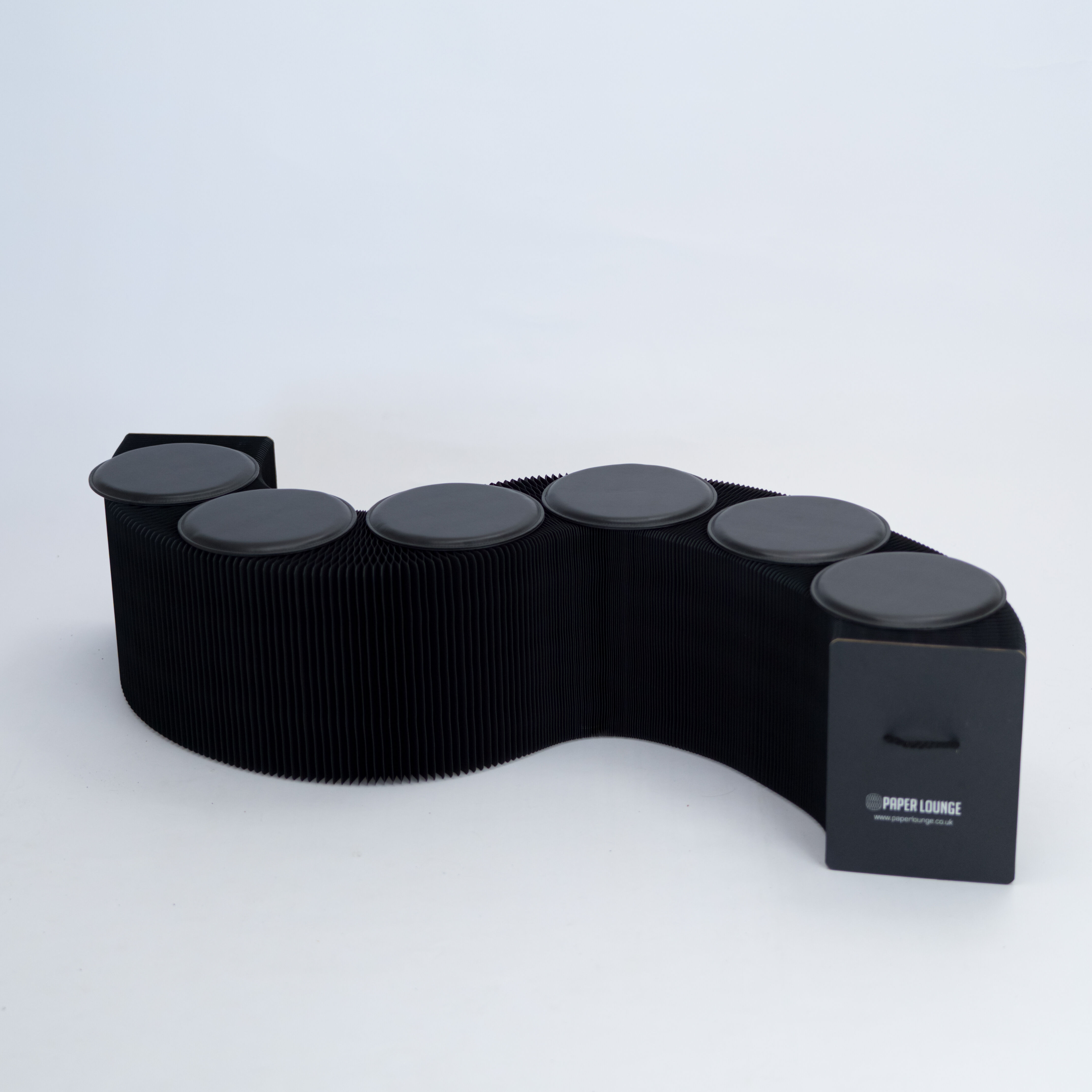 Foldable Paper Bench - Black - 300cm L x 38cm D