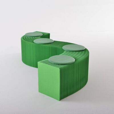 Faltbare Papierbank - Grün - 150cm L x 38cm D
