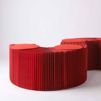 Banc en Papier Pliable - Rouge - 300cm L x 38cm P 2