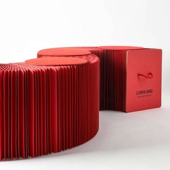 Banc en Papier Pliable - Rouge - 300cm L x 38cm P 3