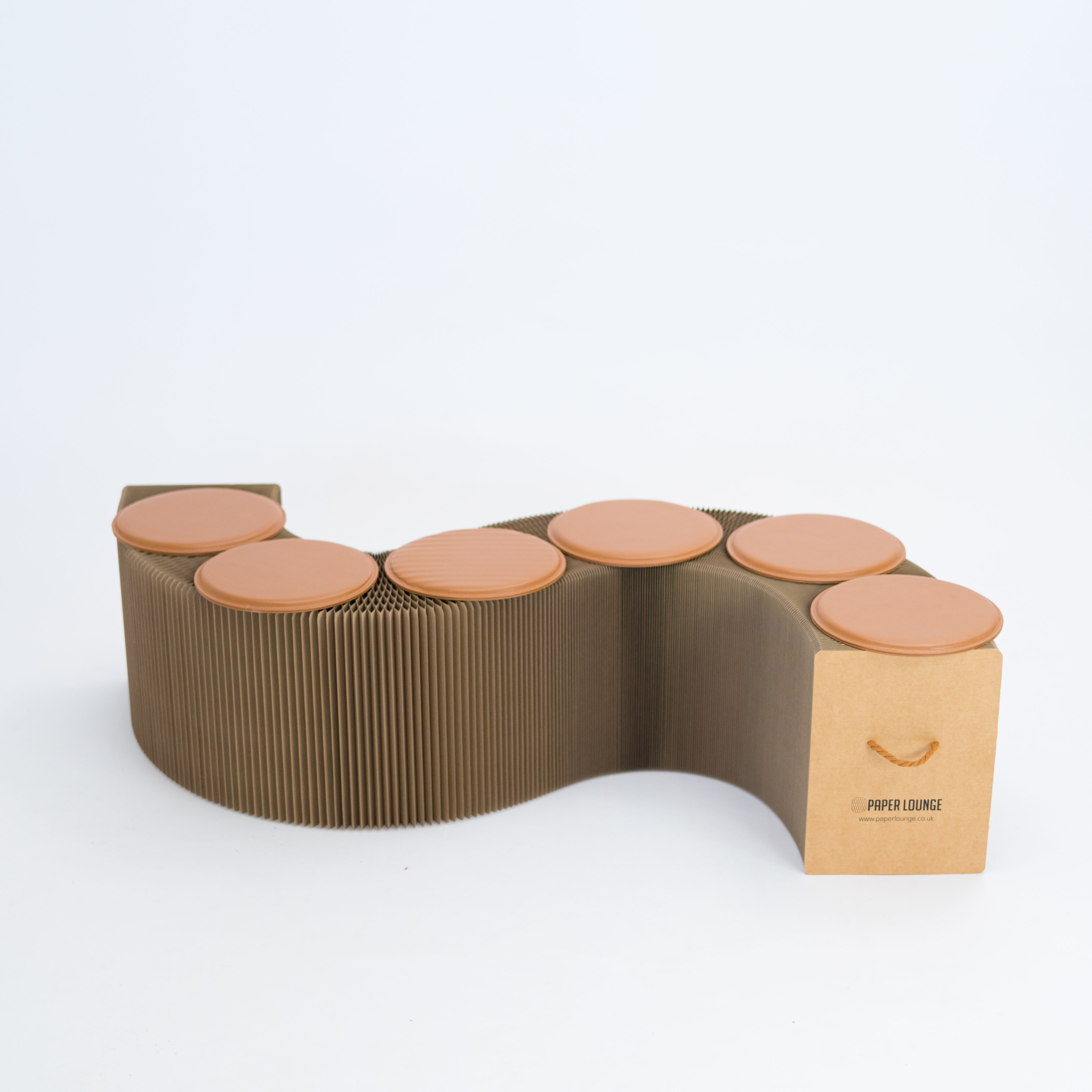 Foldable Paper Bench - Recycled - 150cm L x 38cm D