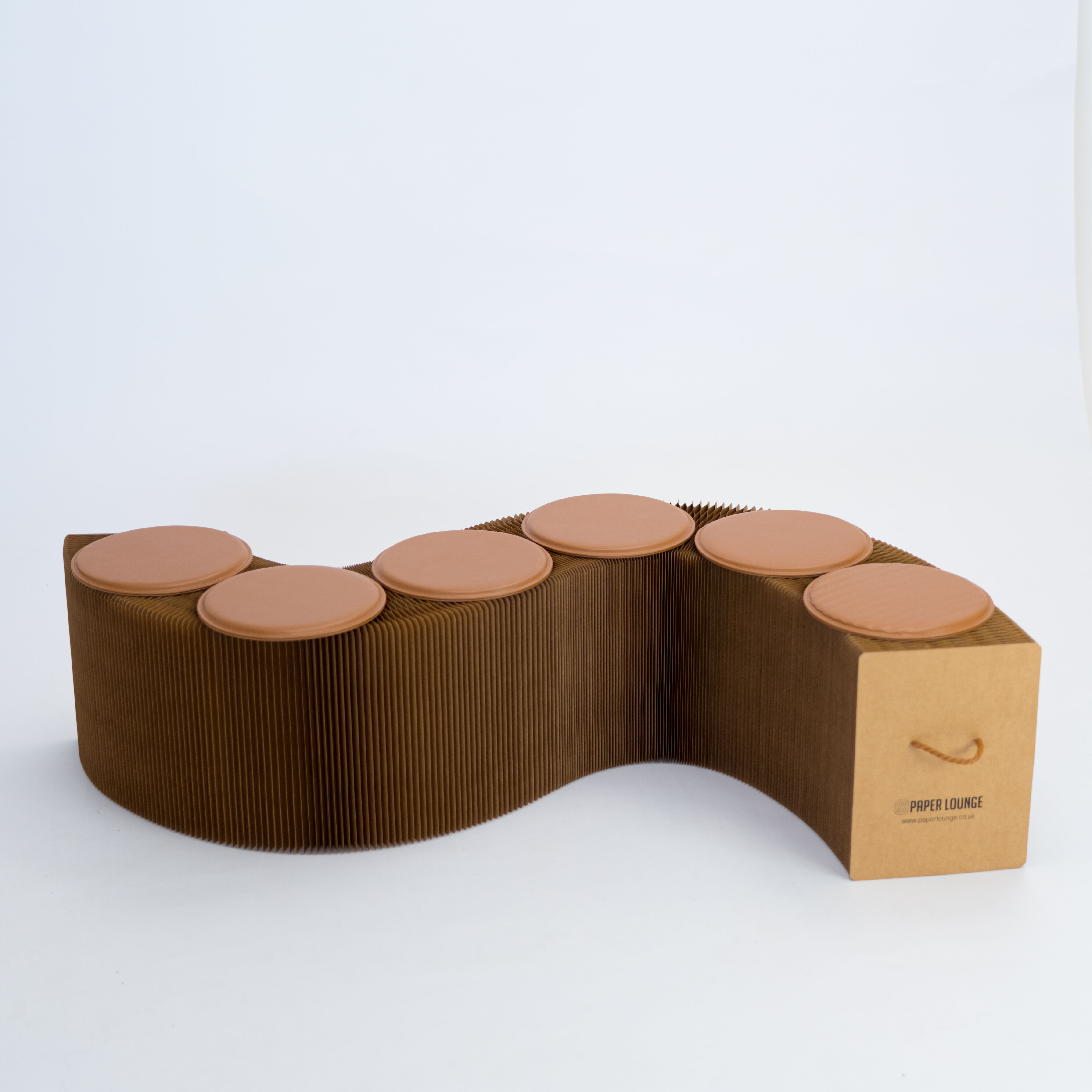 Foldable Paper Bench - Brown - 300cm L x 38cm D