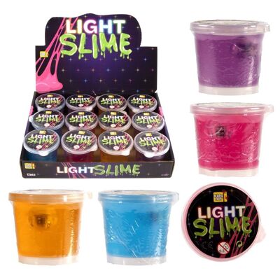 Cristal de slime/masilla con luz, 4 colores surtidos, 12 piezas