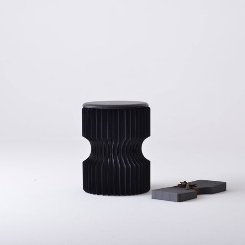 Diablo Paper Stool - Black - 30⌀ x 28cm H