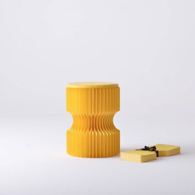 Taburete de papel Diablo - Amarillo - 30⌀ x 28cm H