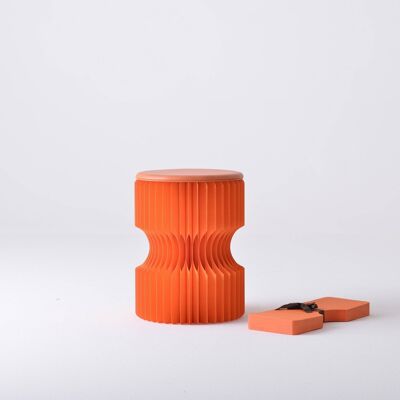 Diablo Paper Stool - Orange - 30⌀ x 28cm H