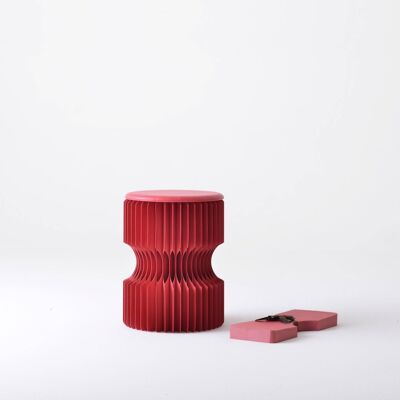 Taburete de papel Diablo - Rojo - 30⌀ x 28 cm H