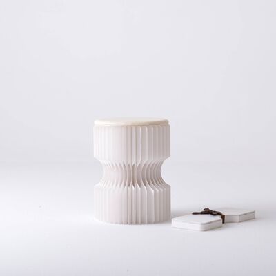 Diablo Paper Stool - White - 30⌀ x 28cm H