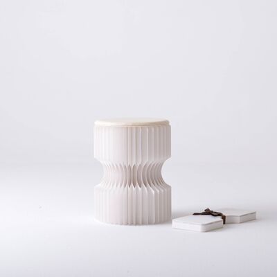 Tabouret en Papier Diablo - Blanc - 30⌀ x 28cm H