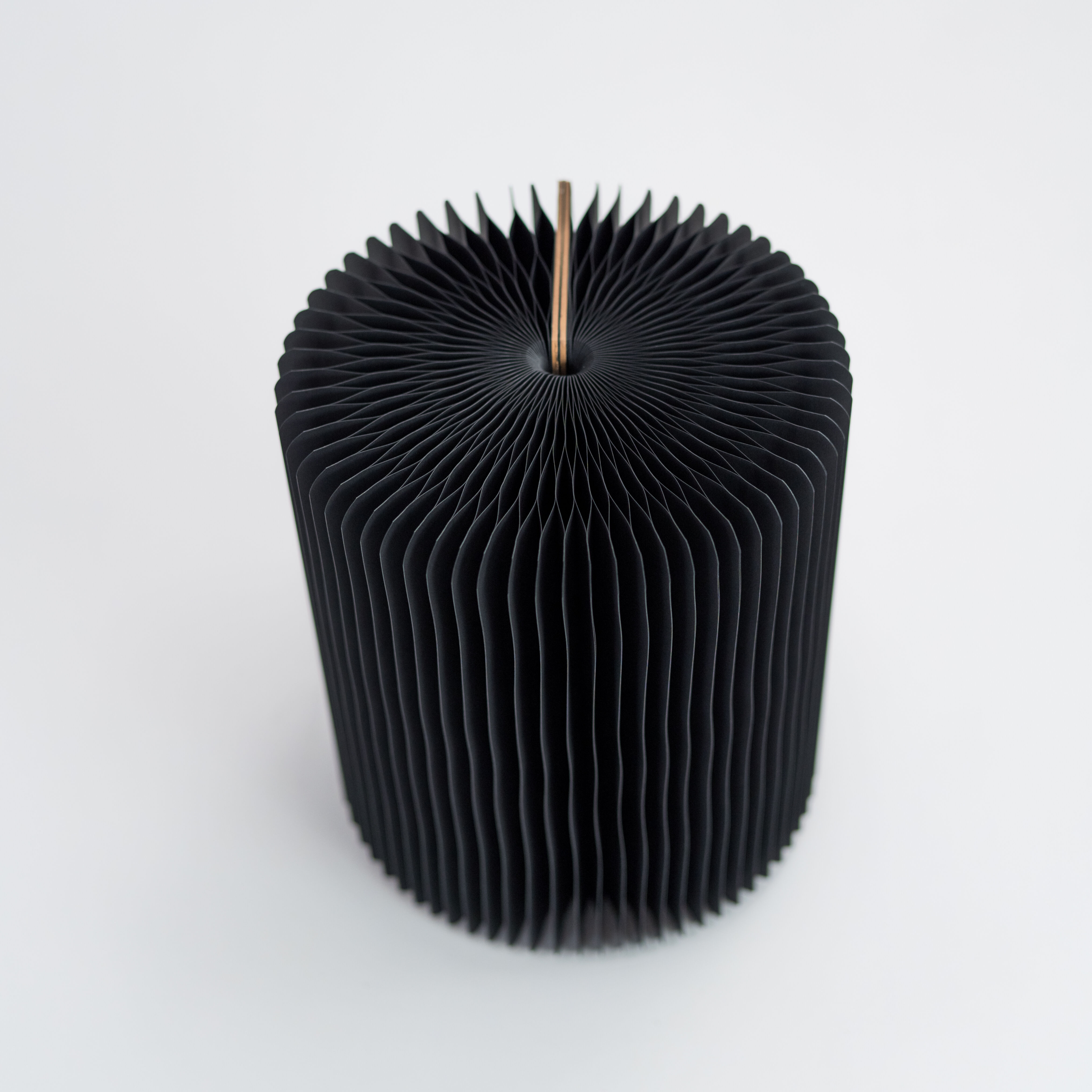 Concertina Paper Stool - Black - 30⌀ x 38cm H