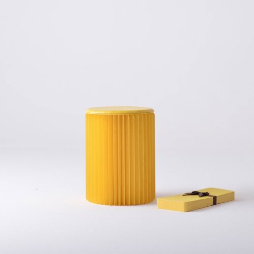 Concertina Paper Stool - Yellow - 30⌀ x 28cm H