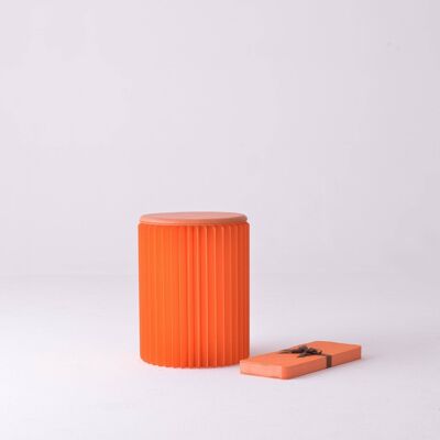 Taburete de papel Concertina - Naranja - 30⌀ x 38cm H