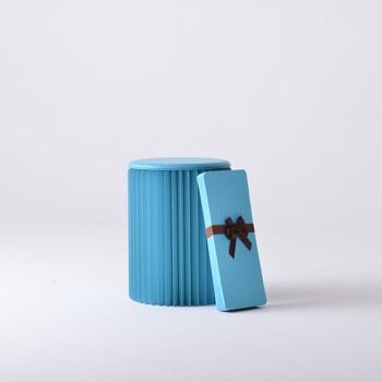 Tabouret en Papier Concertina - Bleu - 30⌀ x 38cm H 2