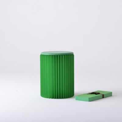 Sgabello di carta a fisarmonica - Verde - 30⌀ x 28 cm H