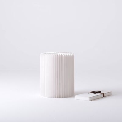 Tabouret Concertina en Papier - Blanc - 30⌀ x 38cm H