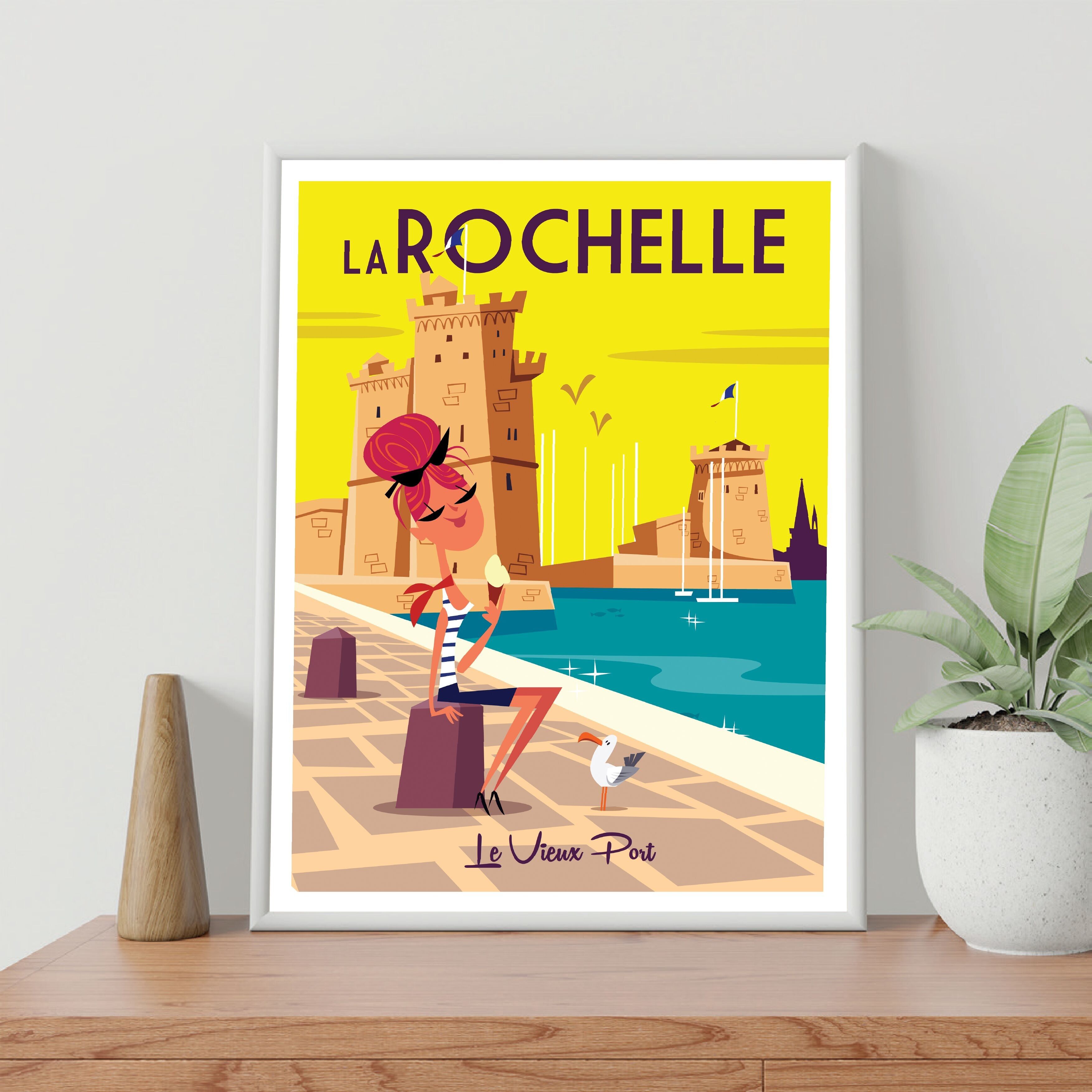 POSTER 30 CM PER 40 CM LA ROCHELLE IL VECCHIO PORTO