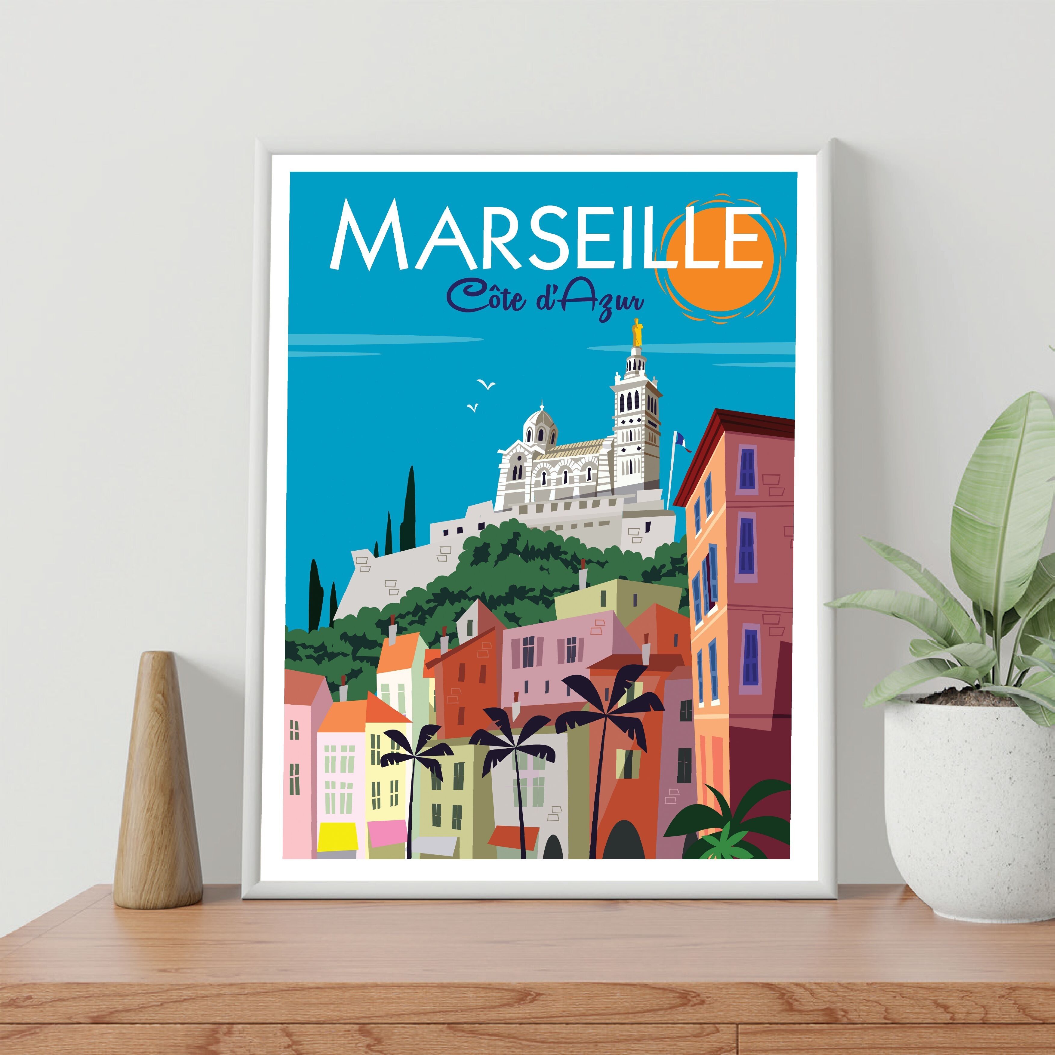 POSTER 30 CM PER 40 CM MARSIGLIA COSTA AZZURRA